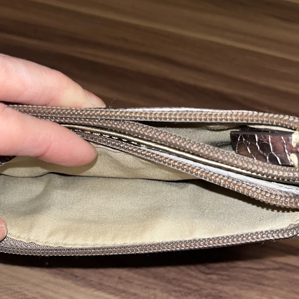 Ann Taylor Loft clutch bag is silver with glitter. - Picture 8 of 9